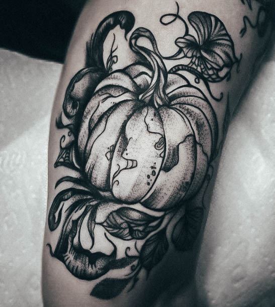 Sweet Pumpkin Tattoo Designs For Girls