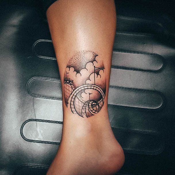 Sweet Rollercoaster Tattoo Designs For Girls