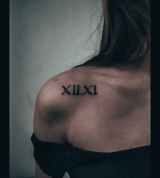 Sweet Roman Numeral Tattoo Designs For Girls