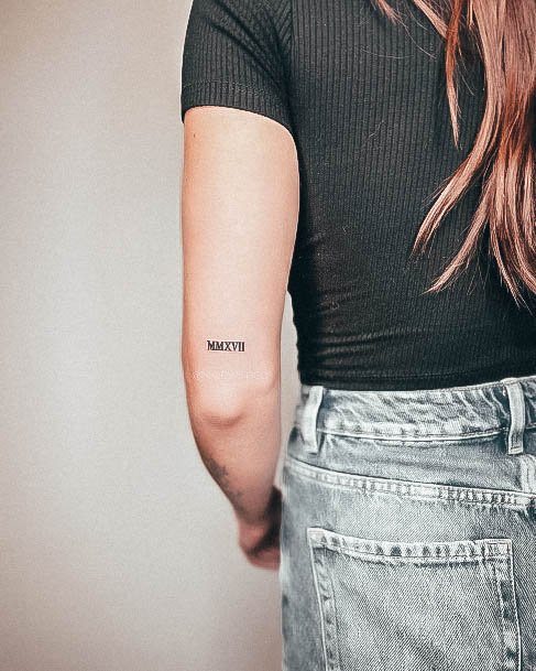 Sweet Roman Numeral Tattoos For Women