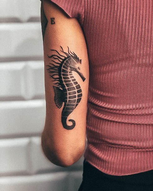 Sweet Seahorse Tattoo Designs For Girls