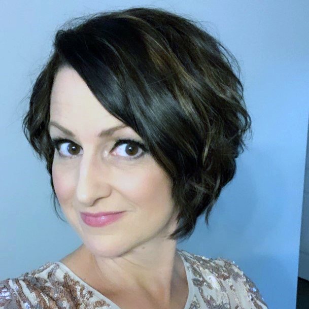 Sweet Side Part Dark Brown Hairstyles For Women Over 40