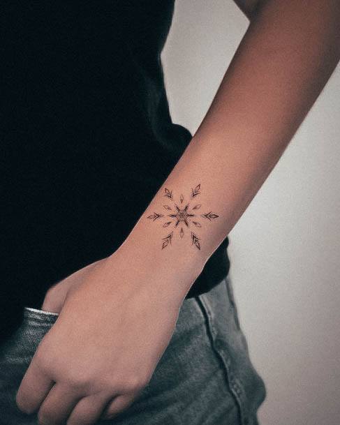 Sweet Snowflake Tattoo Designs For Girls