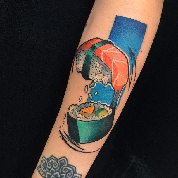 Sweet Sushi Tattoo Designs For Girls