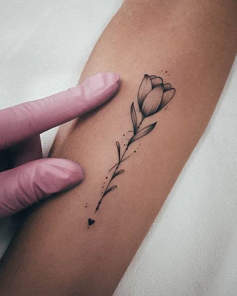 Sweet Tulip Tattoo Designs For Girls