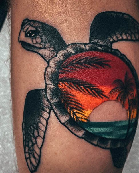 Sweet Turtle Tattoo Designs For Girls