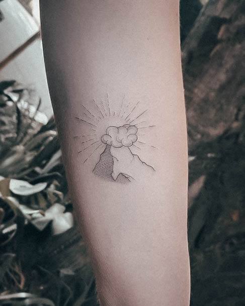 Sweet Volcano Tattoo Designs For Girls