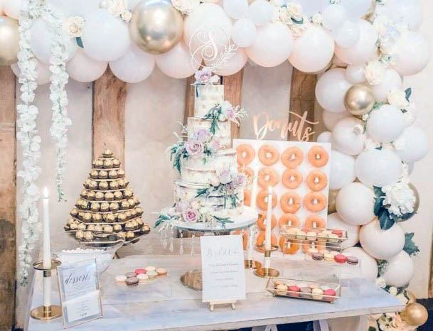 Sweet White Silver Wedding Baloon Decor Ideas