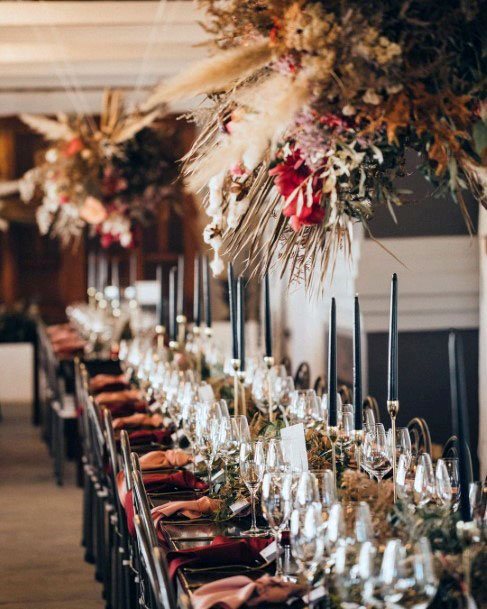 Sweet Winter Wedding Reception Table Decoration Inspiration Ideas