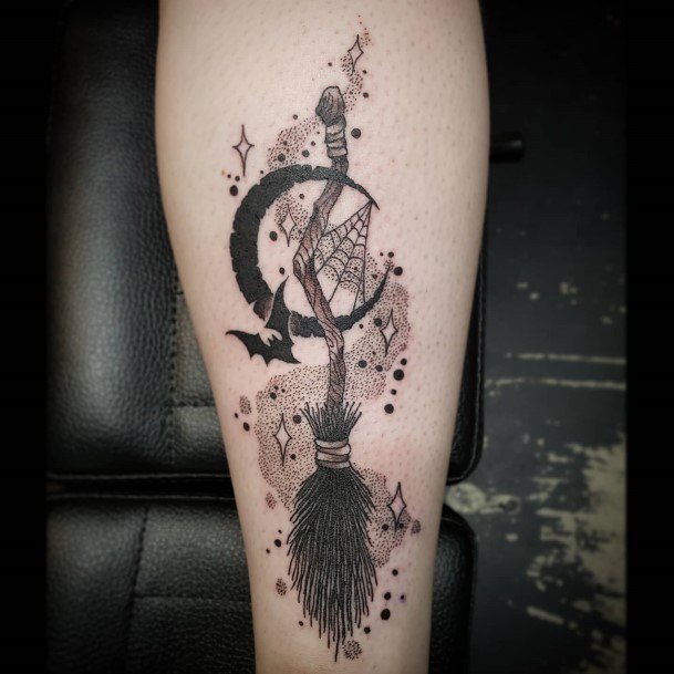 Sweet Womens Feminine Broom Tattoos