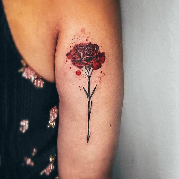 Sweet Womens Feminine Carnation Tattoos