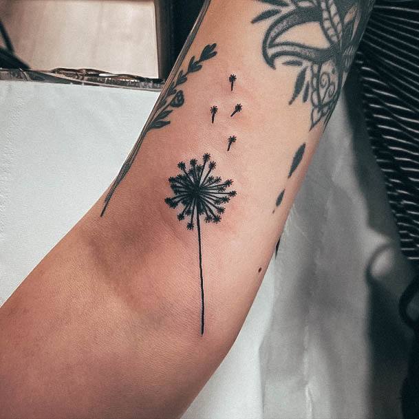 Sweet Womens Feminine Dandelion Tattoos