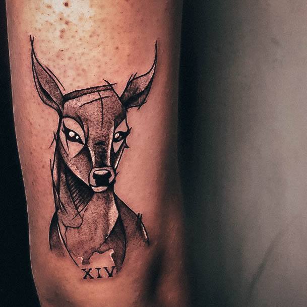 Sweet Womens Feminine Deer Tattoos