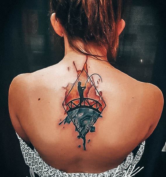 Sweet Womens Feminine Fishing Tattoos