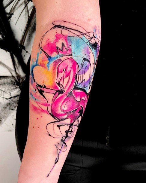 Sweet Womens Feminine Flamingo Tattoos