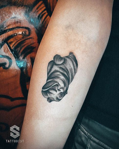 Sweet Womens Feminine Hippo Tattoos