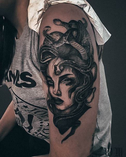 Sweet Womens Feminine Medusa Tattoos Arm