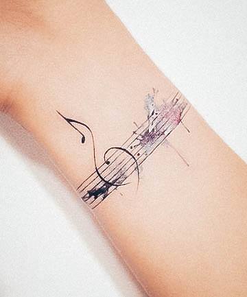 Sweet Womens Feminine Music Tattoos