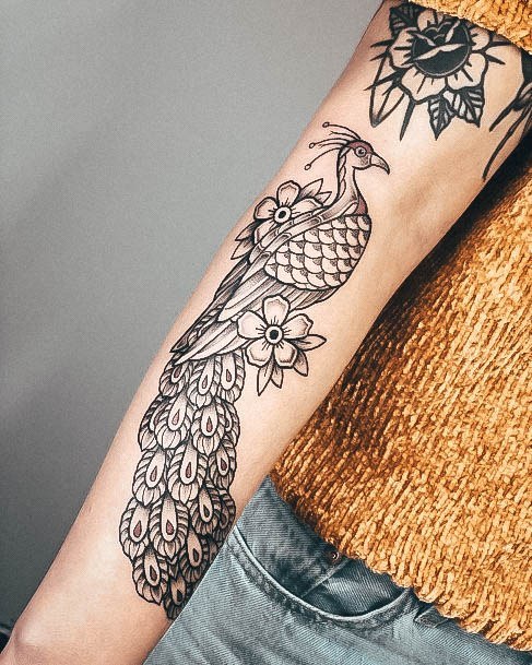 Sweet Womens Feminine Peacock Tattoos