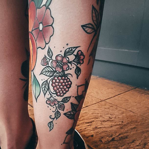 Sweet Womens Feminine Raspberry Tattoos