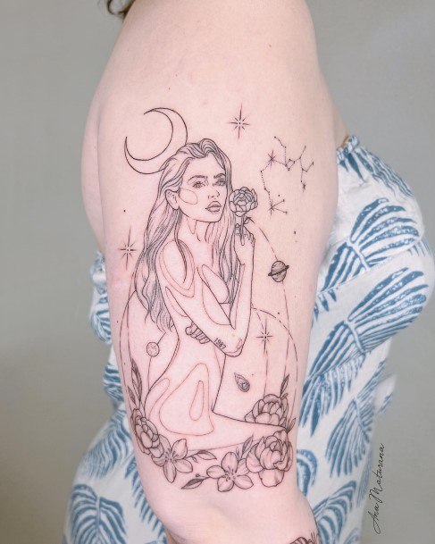 Sweet Womens Feminine Sagittarius Tattoos