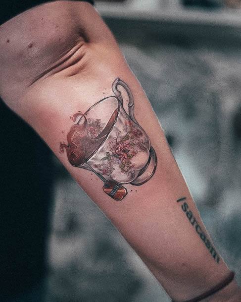 Sweet Womens Feminine Tea Cup Tattoos