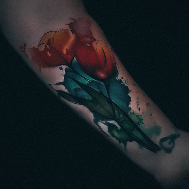 Sweet Womens Feminine Tulip Tattoos