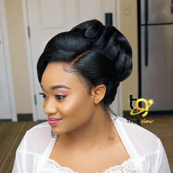 Swirled Updo Wedding Hairstyles For Black Women
