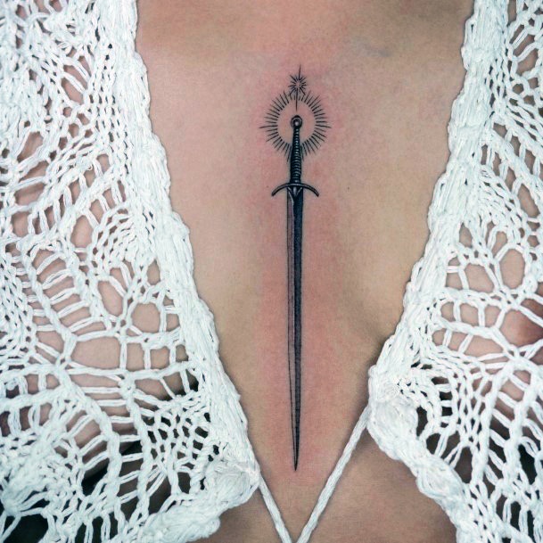 Sword Tattoo For Ladies