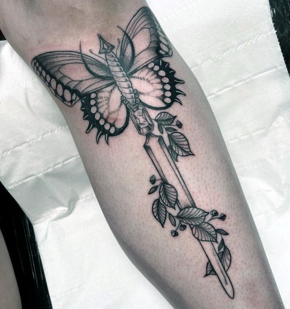 Top 100 Best Sword Tattoos For Women - Bladed Design Ideas