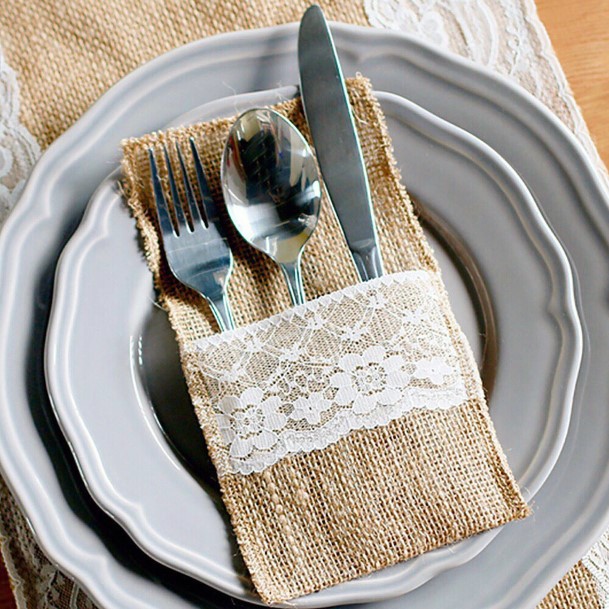 Table Accesory Burlap Holder Wedding Decor