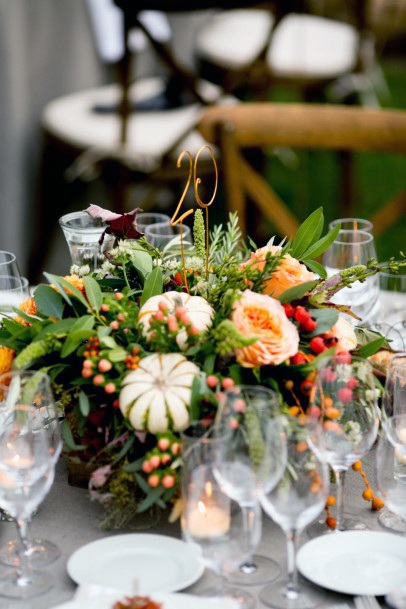 Table Decor November Wedding Flowers