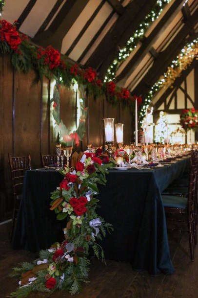 Table Runner Christmas Wedding Flowers