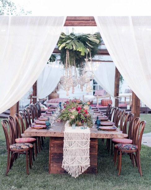 Table Runner Hawaiian Wedding Flowers