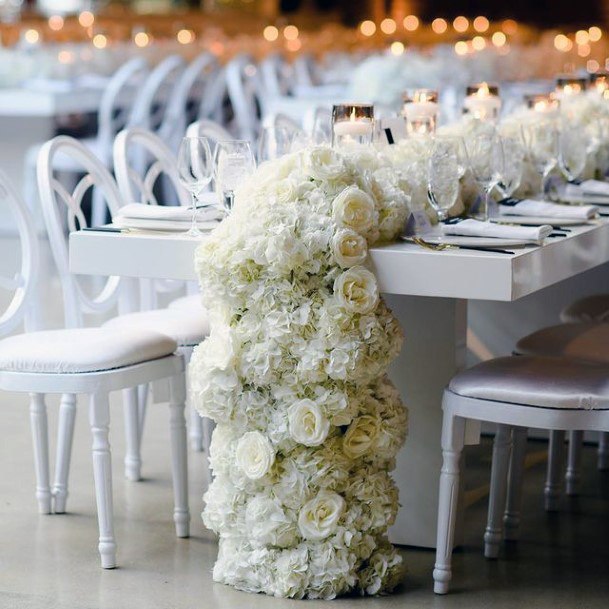 Table Runner Hydrangea Flowers