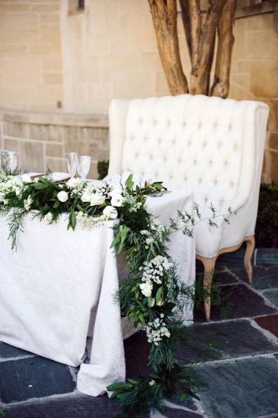 Table Running Decor White Wedding Flowers