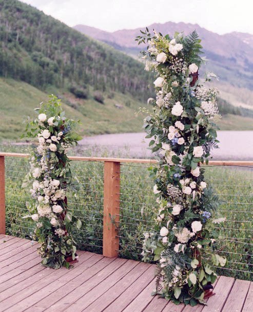 Tall White Flowers Summer Wedding Display