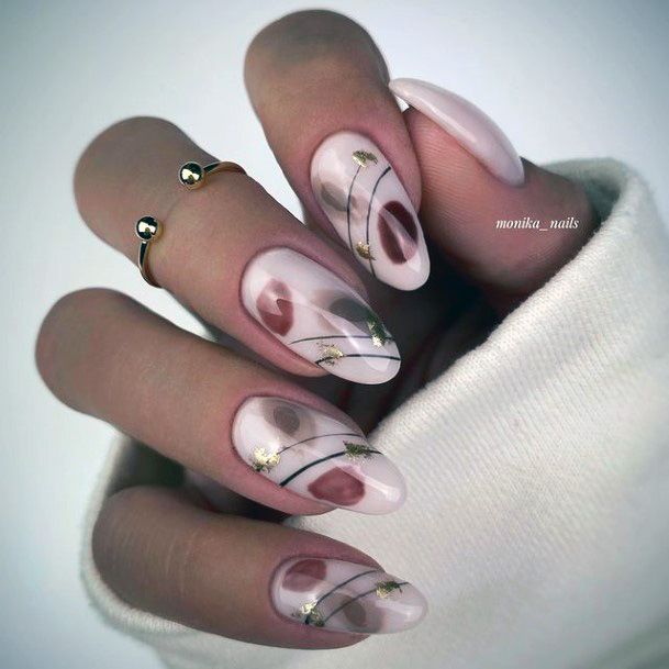 Tan Beige Dress Finernail Design Ideas For Girls