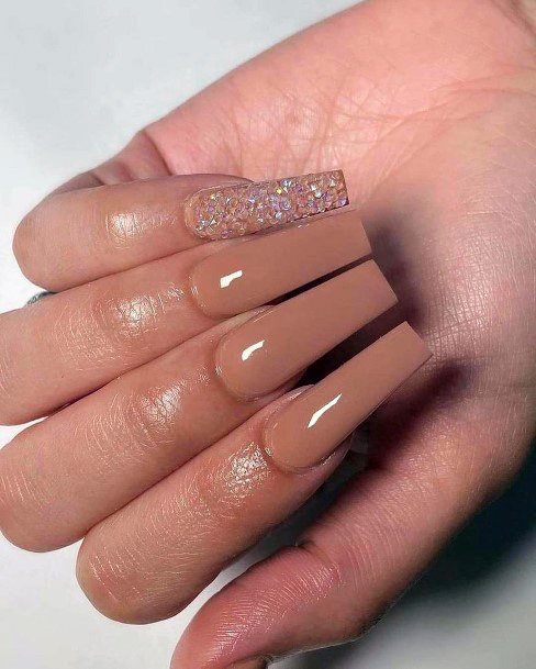 Tan Beige Dress Nails For Girls