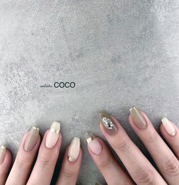 Tan Beige Dress Womens Nails