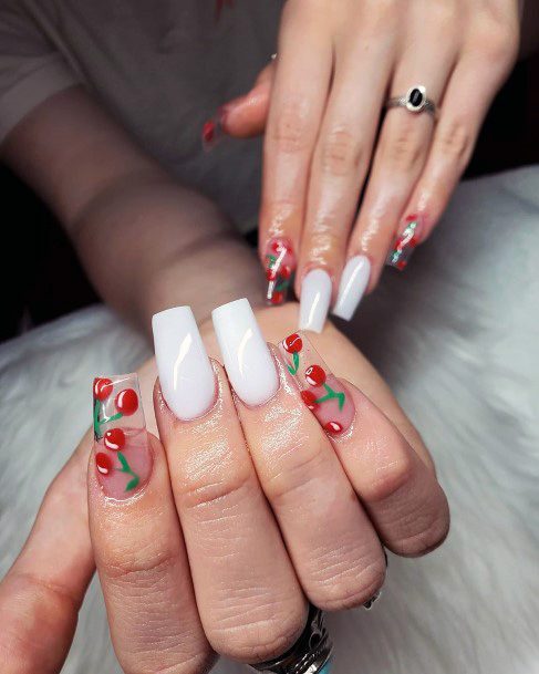 Tasty Cherry Nails White Women