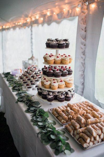 Tasty Dessert Bar Chocolate Vanilla Cupcake 5 Teir Cake Stand For Wedding Ideas