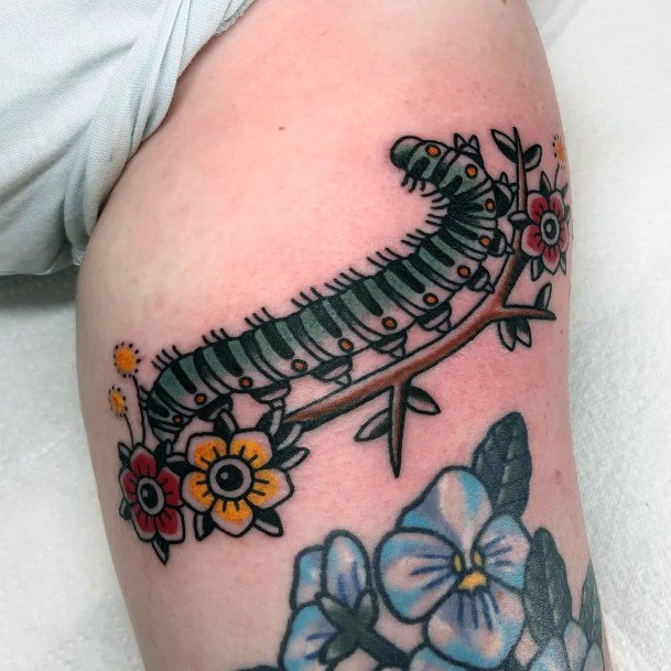 Tattoo Ideas Caterpillar Design For Girls