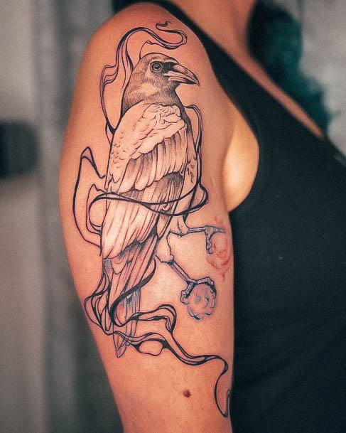 Tattoo Ideas Crow Design For Girls