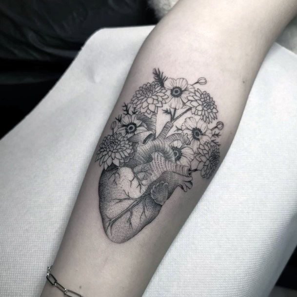 Tattoo Ideas Flower Heart Design For Girls