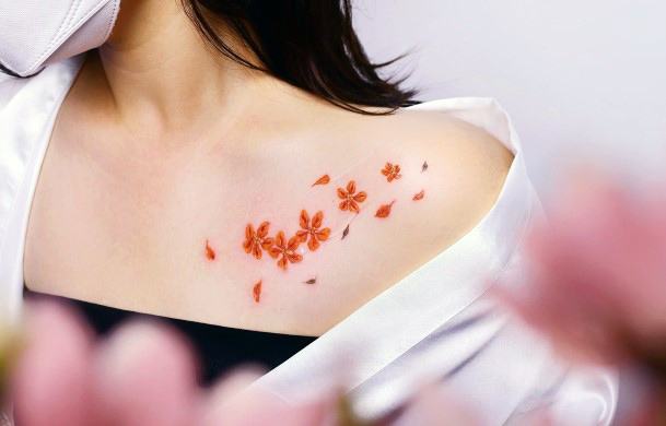 Tattoo Ideas Flower Petal Design For Girls