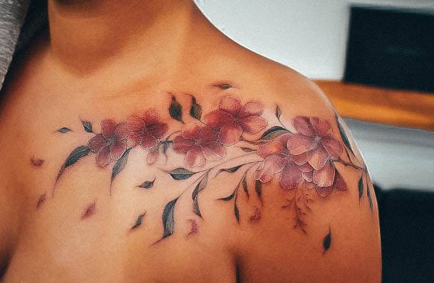 Tattoo Ideas Flower Shoulder Design For Girls