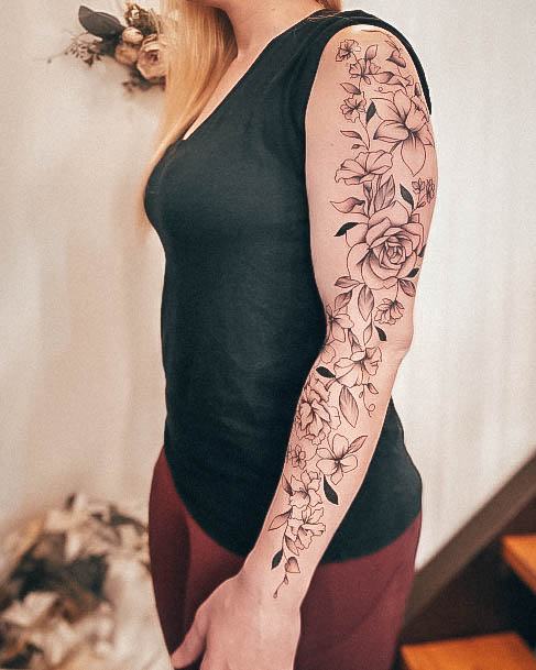 Tattoo Ideas Flower Sleeve Design For Girls