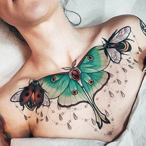 Tattoo Ideas Moth Design For Girls