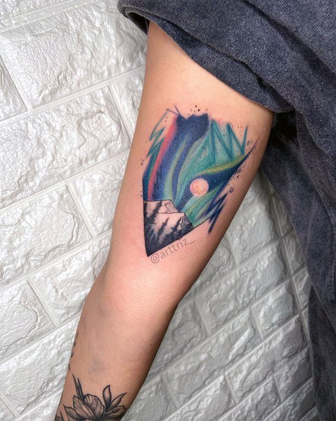 Tattoo Ideas Northern Lights Design For Girls